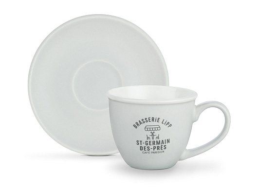 Набор чашек и блюдец Grand из 12 шт., 90 мл - белый.