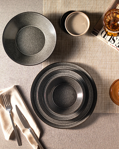 Столовый сервиз Bondy из 24 шт. - темно-серый