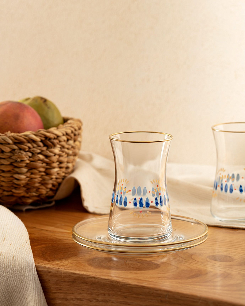 Набор стеклянных чашек и блюдец Gemma Hilaire из 6 шт., 170 мл