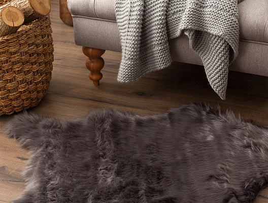 Плюшевый ковер Lela 60x90 см. - темно-серый