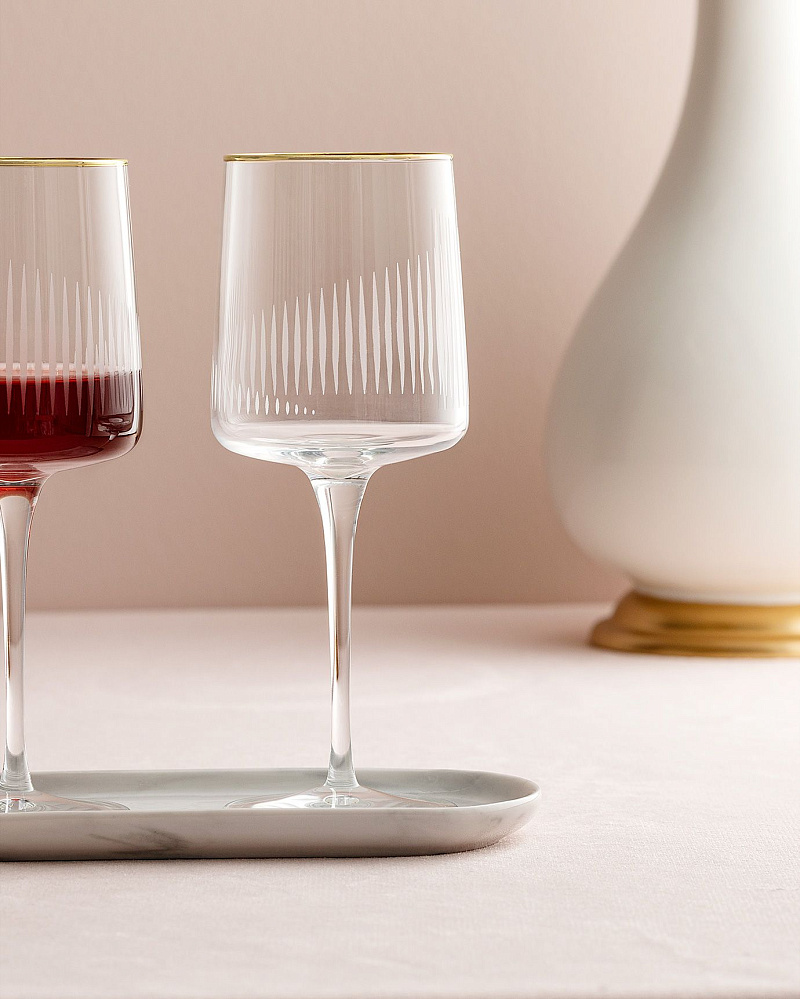 Набор бокалов для вина Musette Serenity Gold из 4 шт., 320мл