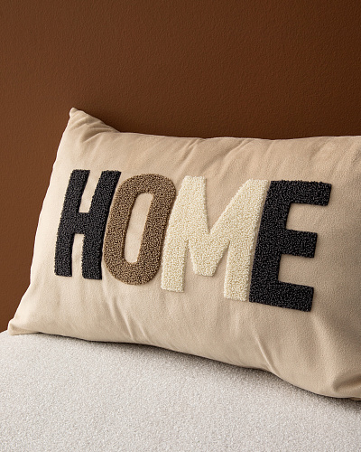 Декоративная наволочка Therron 30x50 см. - бежевая / антрацитовая