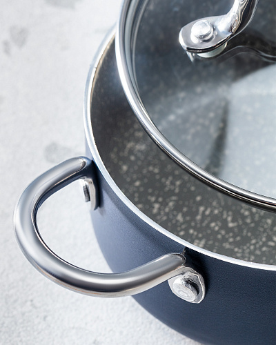 Набор посуды Mini Granite Look из 3 шт., 14 см. - синий