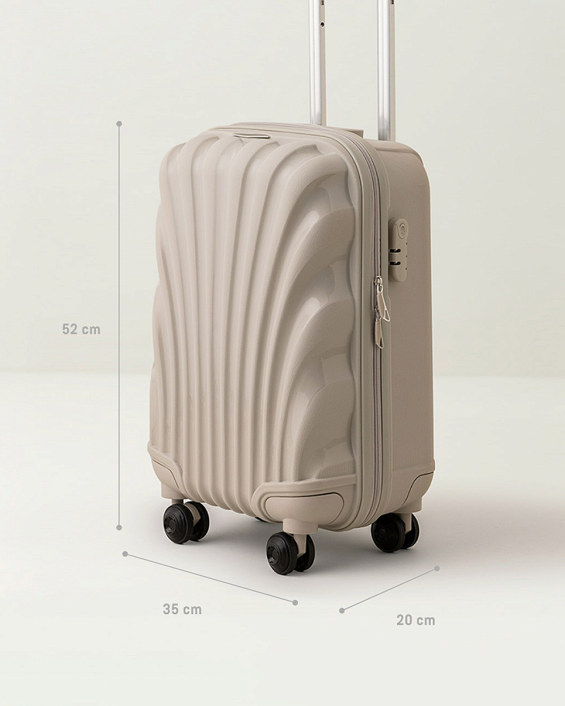 Чемодан Huitre размера S, 2,65 кг  - бежевый