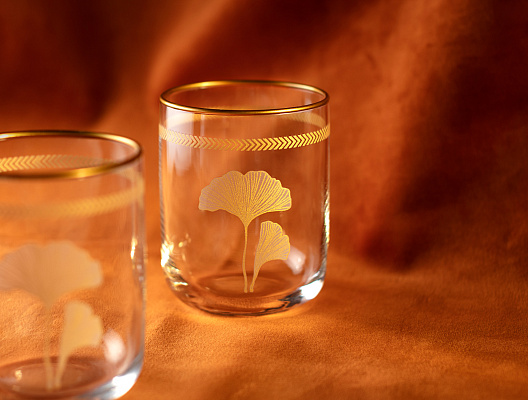 Набор стеклянных стаканов для напитков Musette Lovely Ginkgo Leaves из 4 шт., 270мл