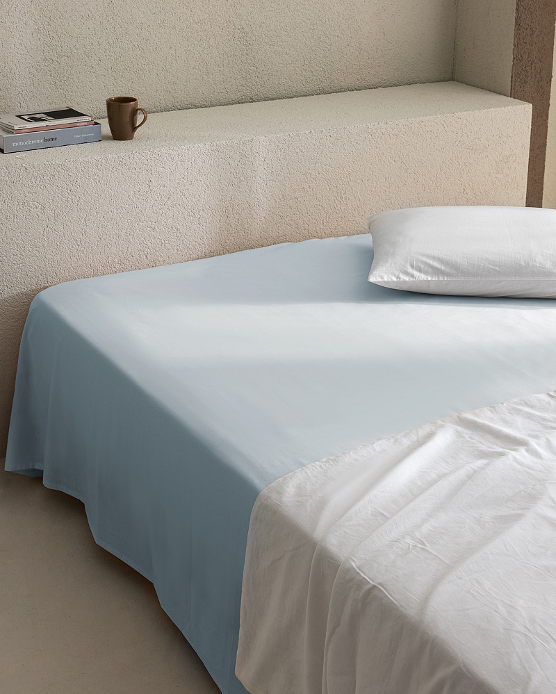 Простыня односпальная на резинке Manon 100x200 см, - хлопок