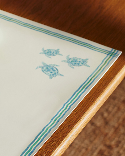 Набор сервировочных ковриков Tortues из 4 шт., 42x29 см. - голубой / белый