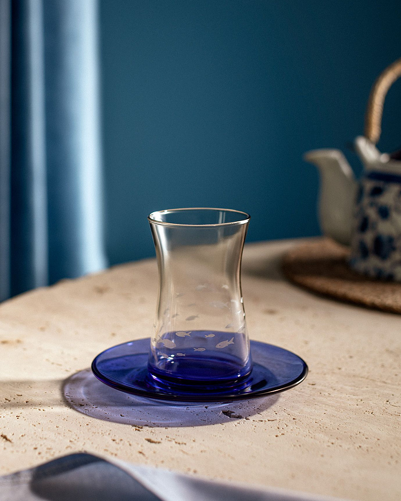 Набор стеклянных чашек и блюдец Gemma Poisson Chasseur из 6 шт., 170 мл