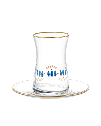 Набор стеклянных чашек и блюдец Gemma Hilaire из 6 шт., 170 мл