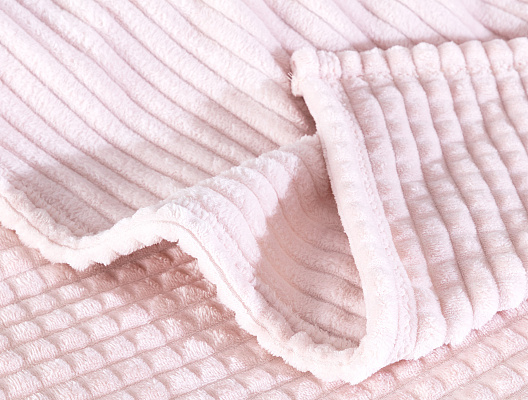 Покрывало полутораспальное Emile Wellsoft с двусторонним тиснением 200x220 см. - пудровое