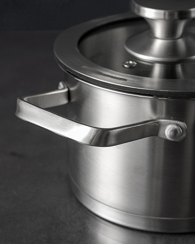 Кастрюля Raye с крышкой 16x10,5 см. - нержавеющая сталь