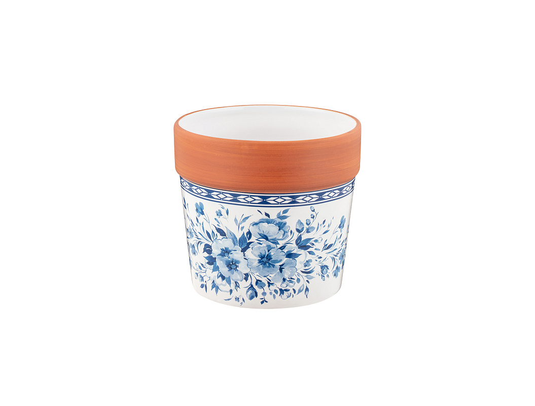 Кашпо Darcia 6,5x6,5x7 см. - белый / синий