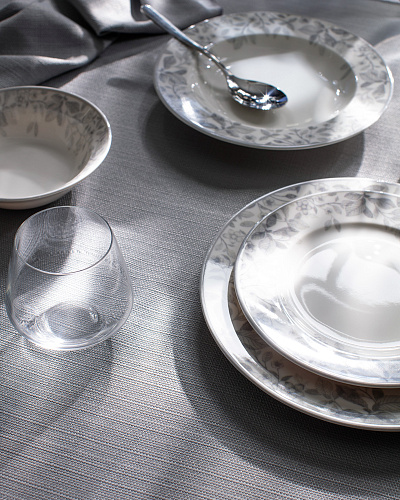 Обеденный сервиз Loire из 24 шт., 15,5-26 см. - белый / светло-серый