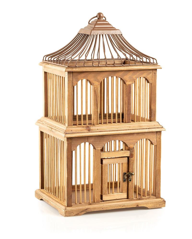 Декоративный скворечник Brigitte Birdcage 30x24x54 см. - бежевый