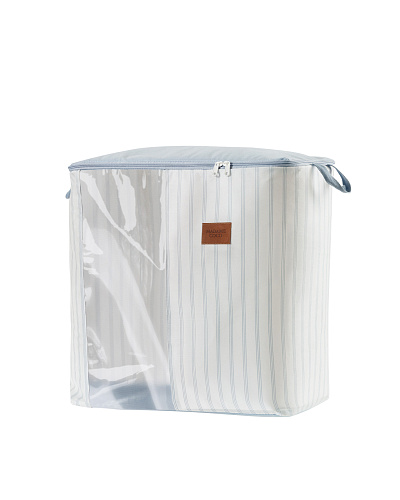 Контейнер для хранения белья Nuage на молнии 50x30x48 см. - белый / голубой