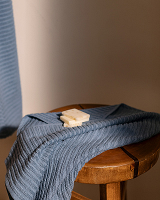 Набор банный унисекс халат и полотенце Carla 2 шт., L-XL р., 50x90 см. - синий