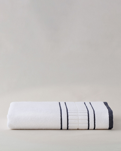 Банное полотенце Martin 80x160 см. - белое / синее