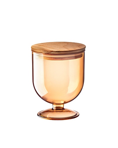 Контейнер для хранения продуктов Marion с крышкой 900 мл., 11.7x11.7x15.2 см. - янтарный