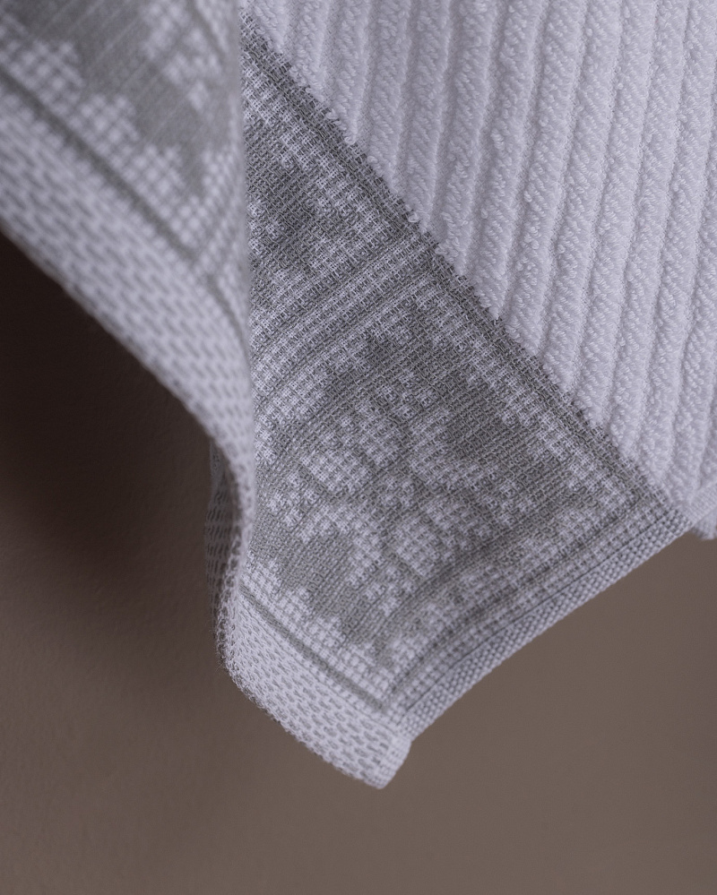 Полотенце для лица Zeste 50x70 см. - белое / серое