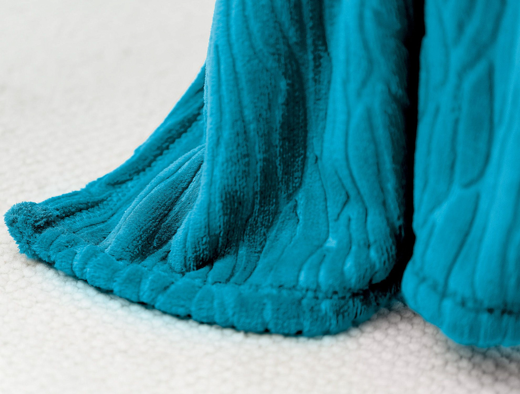 Плед Jacques Welsoft Emboss 130х170 см. - бирюзовый