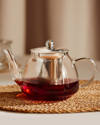Чайник из боросиликатного стекла Helmond с сетчатым ситом, 950мл