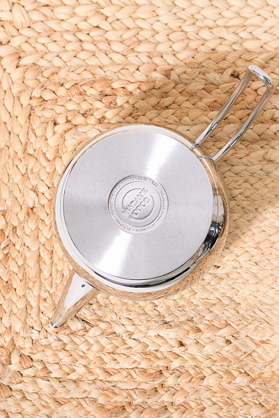 Турецкий двойной чайник Karlotte 1500+2000 мл. - серебристый