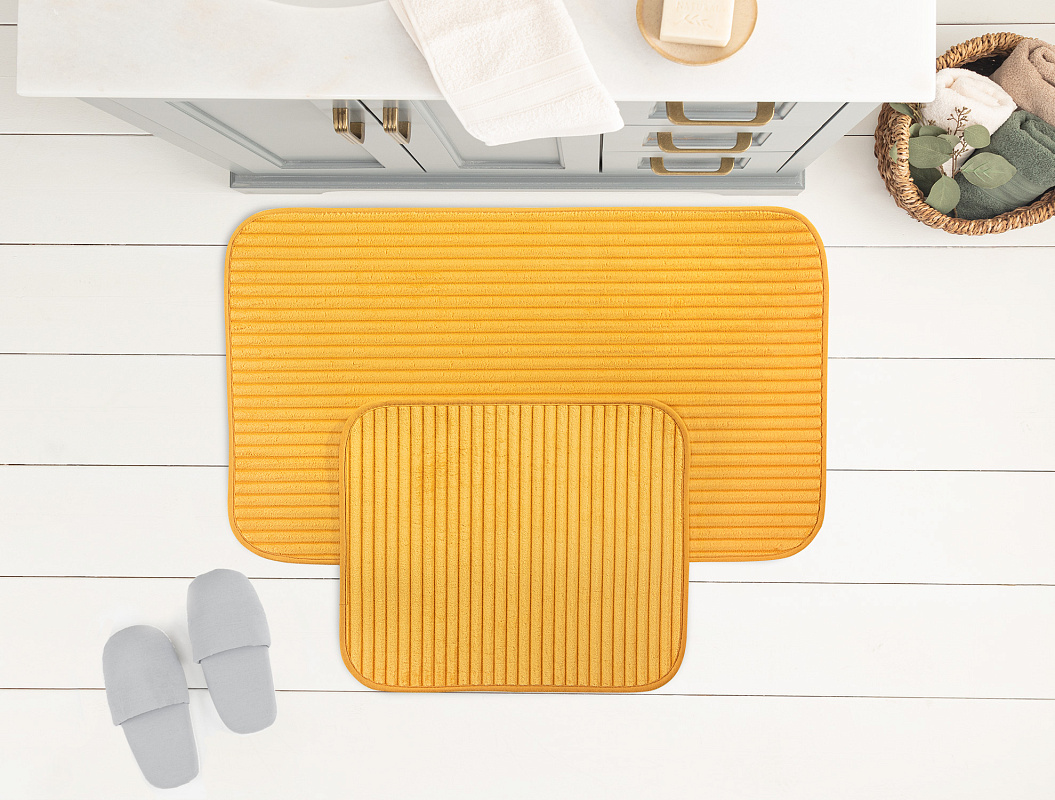 Набор ковриков для ванной Mathilda из 2 шт., 60x100+50x60 см. - желтый
