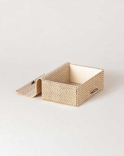 Шкатулка бамбуковая Julien 19 см. - кремовая