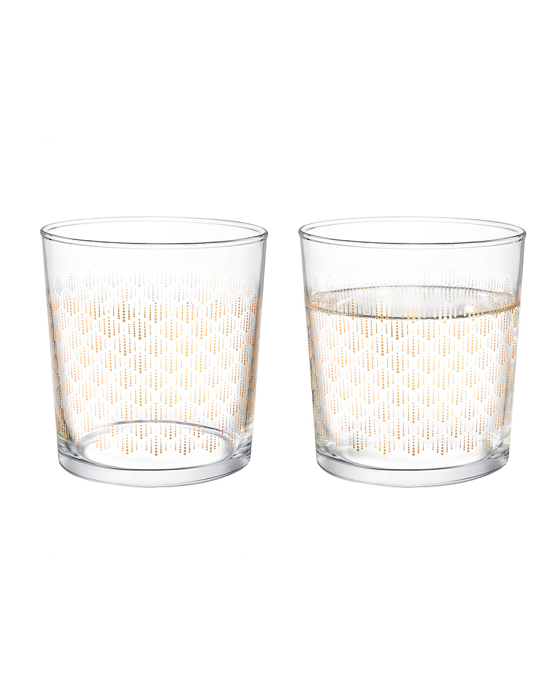 Набор стеклянных стаканов для напитков Pierretta-Golden из 4 шт., 380мл