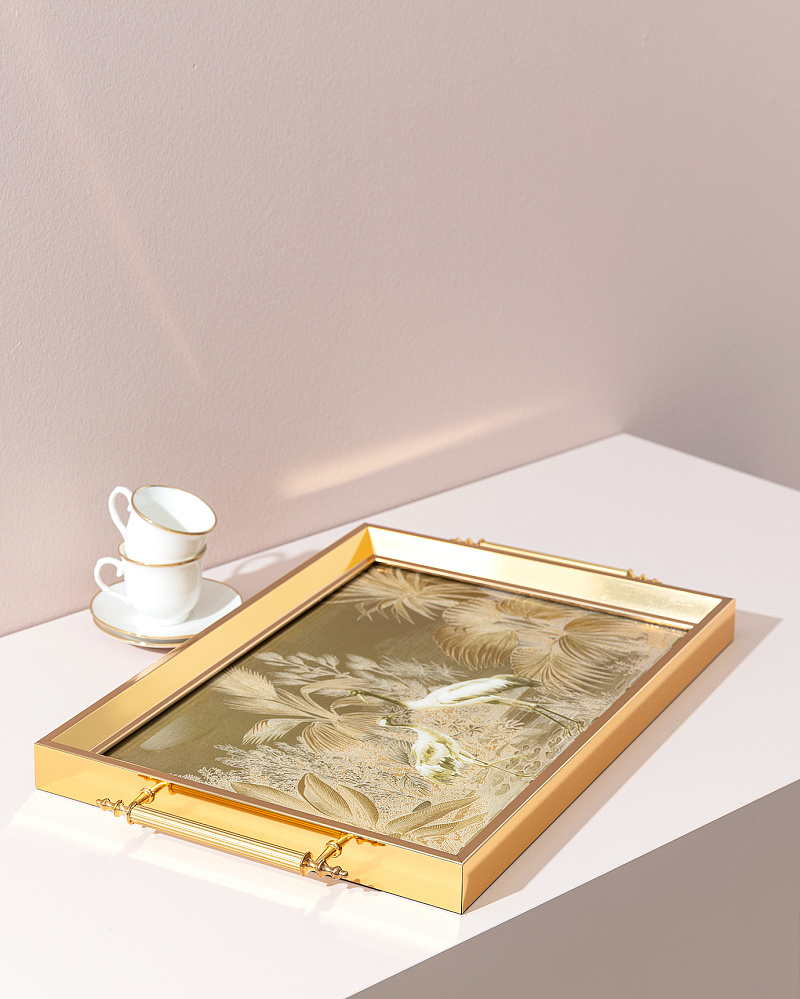 Поднос Ode 46x31x7 см. - золотистый