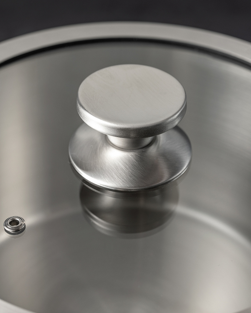 Кастрюля Raye с крышкой 24x14,5 см. - нержавеющая сталь