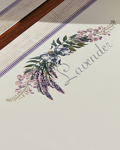 Подставка под приборы Aron из 4 шт., 29x42 см. - белая / фиолетовая