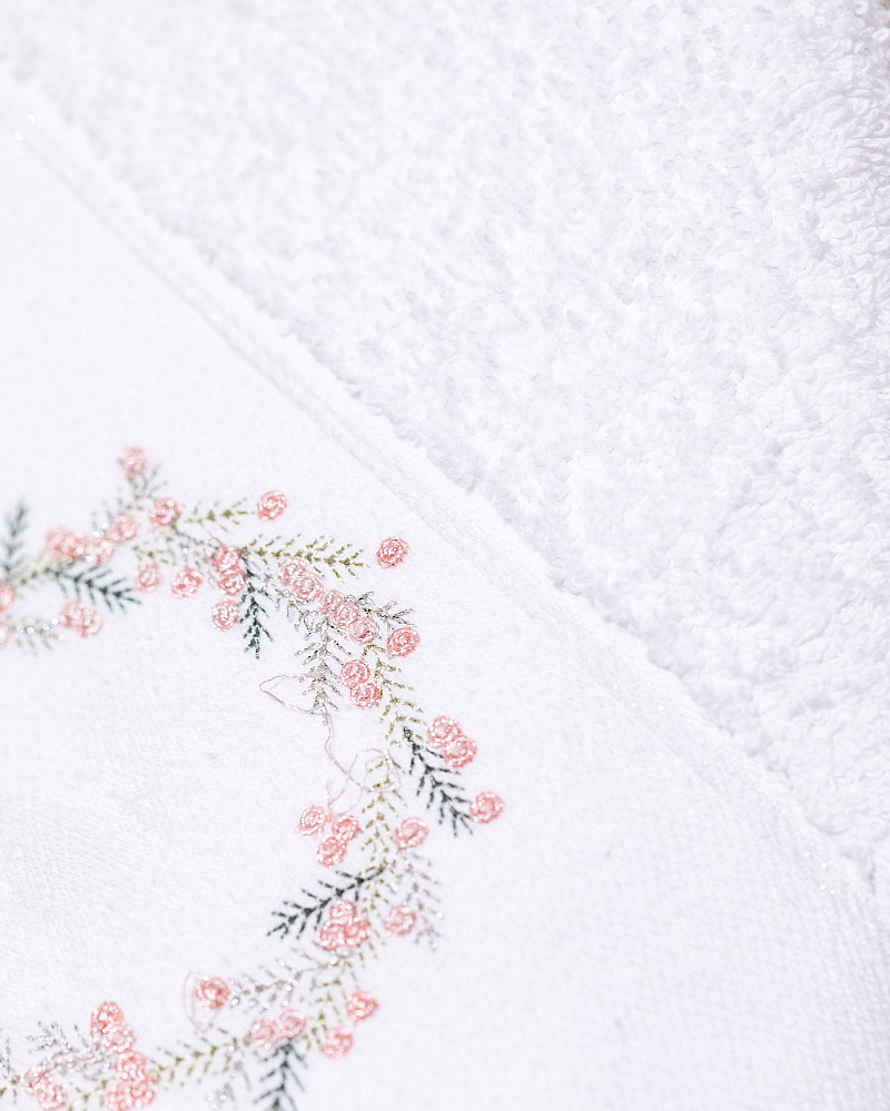 Полотенце для лица Eze 50х76 см - белое / пудровое