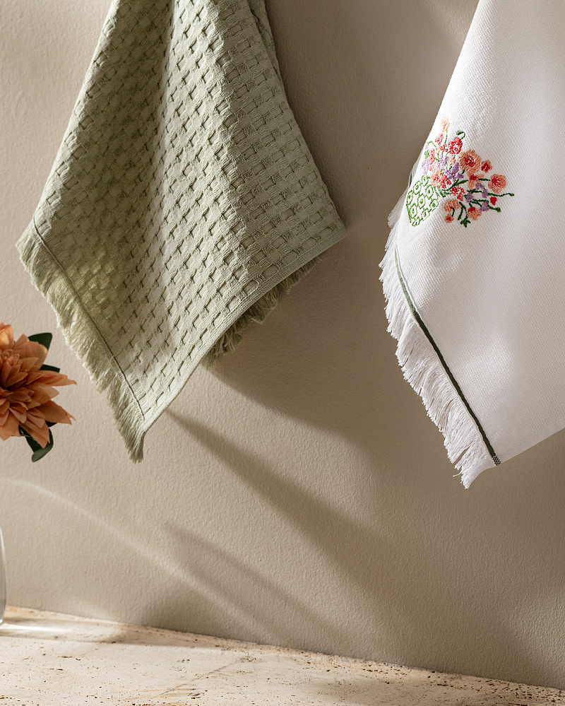 Комплект кухонных полотенец Fleur из 2 штук, 40x60 см. - хлопок