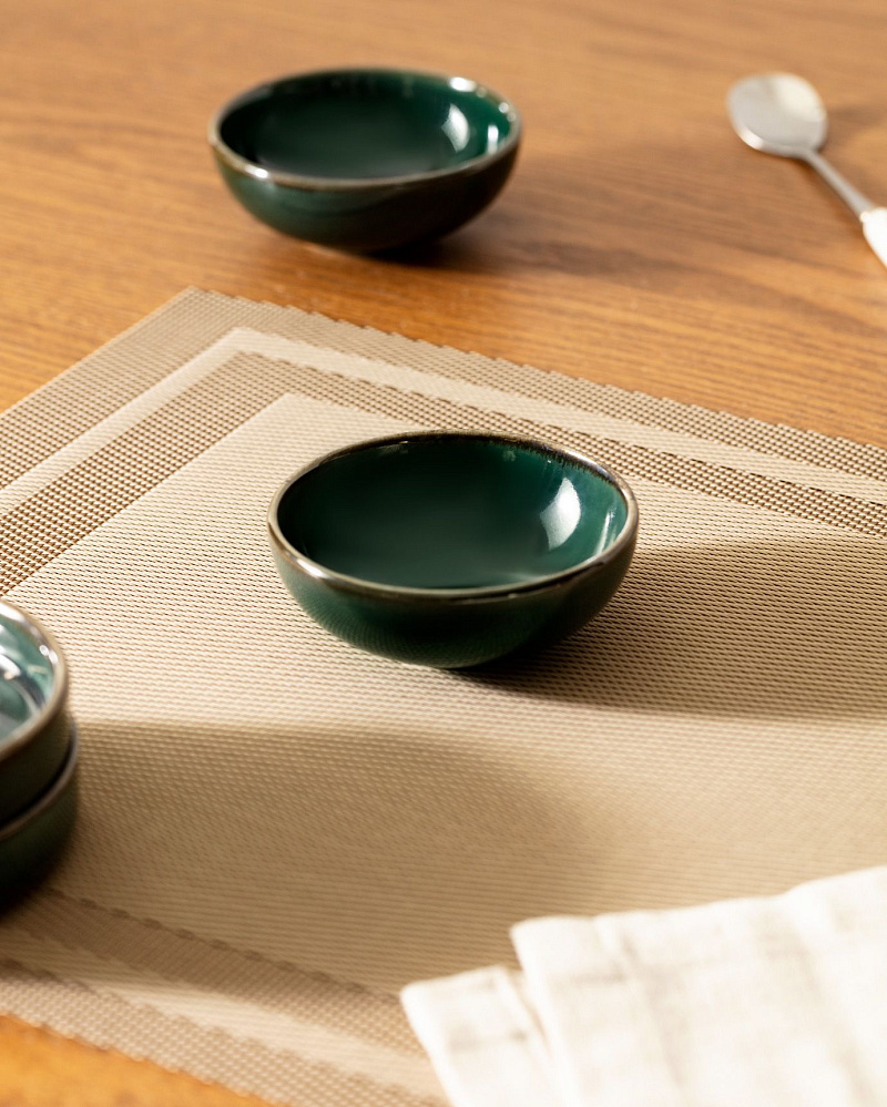 Набор блюдец Facile, 8 см, из 4 шт - темно-зеленый