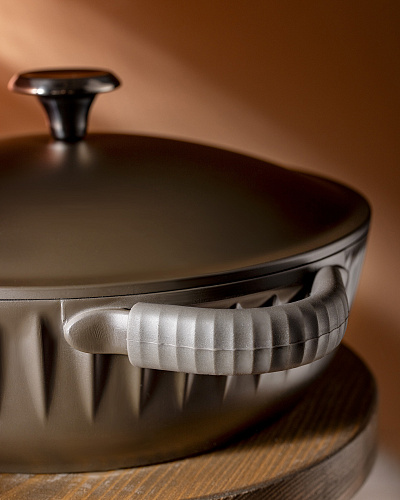 Кастрюля Freya с крышкой и силиконовыми съемными ручками 4,2 л., - алюминий