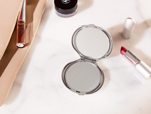 Мини-зеркало Charlotte 7,5x6,2x1,7 см. - серебристое