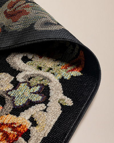 Ковер Lubien с цветами 200x300 см. - черный