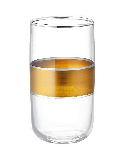 Набор стеклянных стаканов для напитков Musette Heike Gold из 4 шт., 365мл