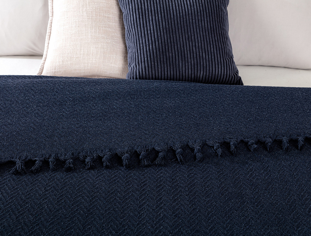 Покрывало двуспальное Stephane 220x240 см. - темно-синее