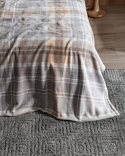 Плед Tignes Welsoft с принтом 200x220 см. - серое / бежевое