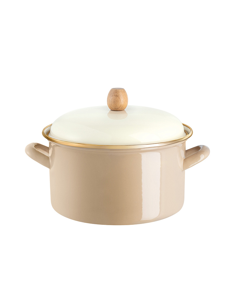 Кастрюля Bonneville с крышкой 4,5 л. - бежевая