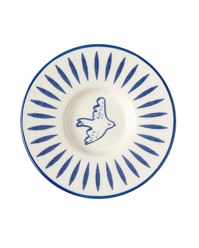 Набор фарфоровых чайных блюдец Luxe Oiseau из 6 шт., 13x13 см - синий