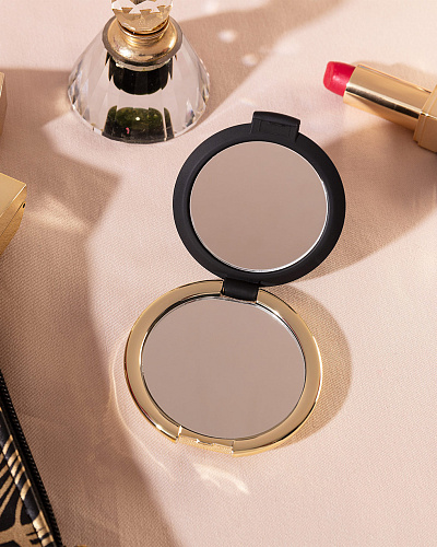 Мини-зеркало Linda 6,7x6,7x1,5 см. - золотистое / черное