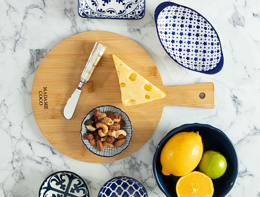 Доска разделочная круглая Richelle Bamboo 33x24x0,9 см. - бамбук