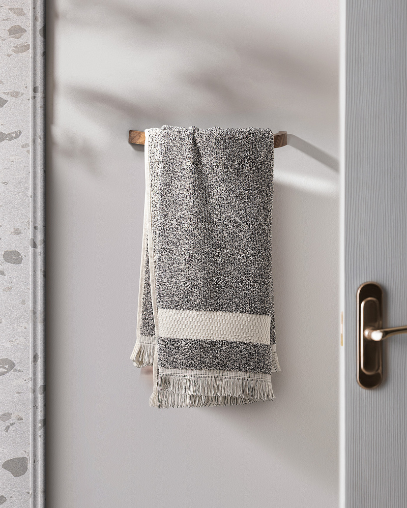 Полотенце для лица Brest Dyed 50x85 см. - экрю / темно-серое