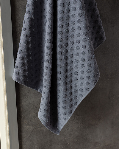 Банное полотенце Polka Dot 70x140 см. - темно-голубое